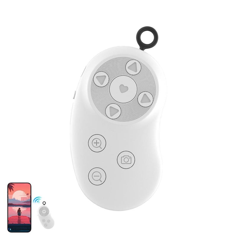 Bluetooth remote control for mobile phones: Like short videos, take photos, record videos, zoom, wireless selfie stick, Bluetooth page flipping remote control.
